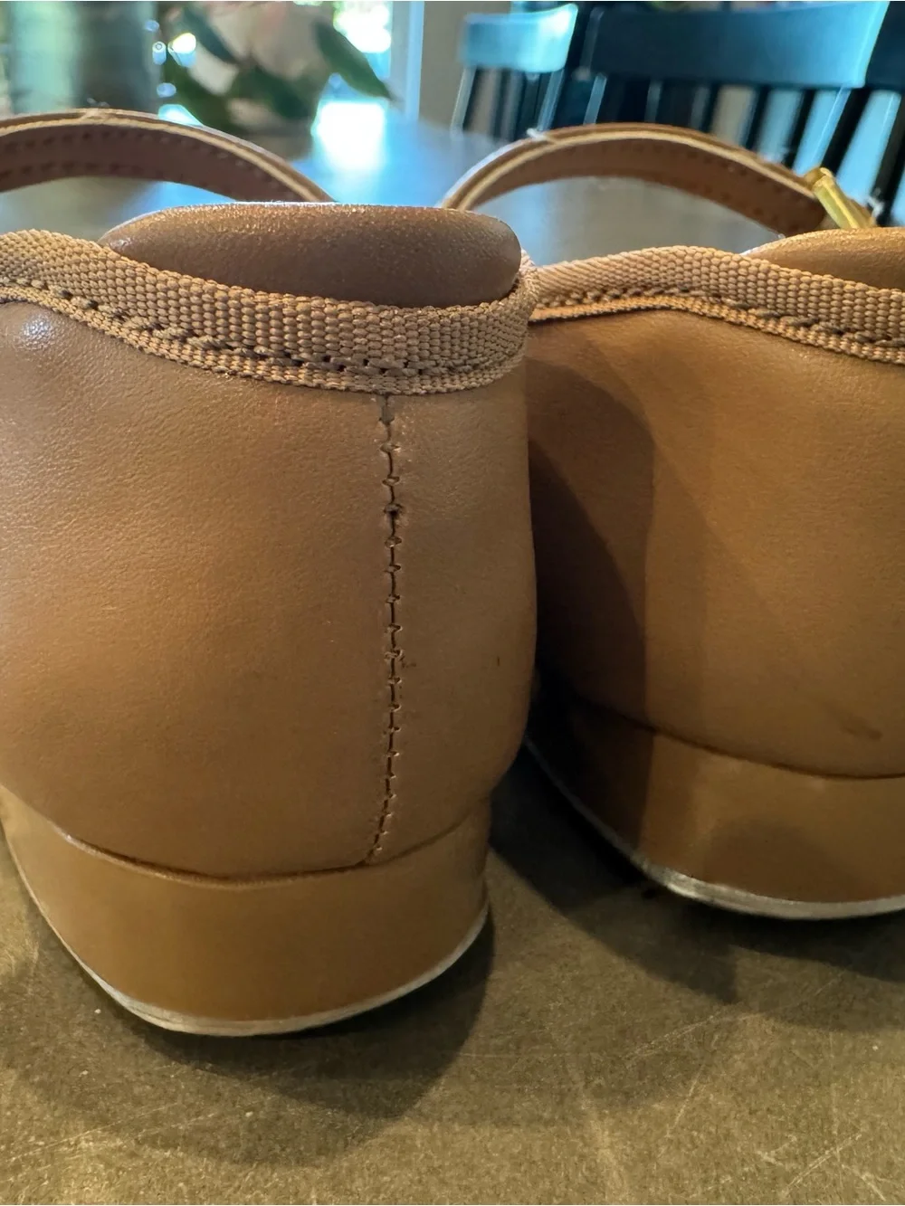 Toddler girls size 10 Theatricals tan mary Jane buckle strap tap shoes